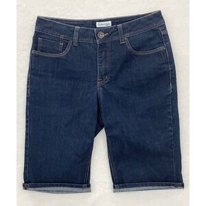 St. John's Bay Women's Jean Shorts Dark Wash Size 6 Waist 30" Inseam 12.5"
